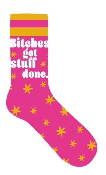 Socken "Bitches get stuff"